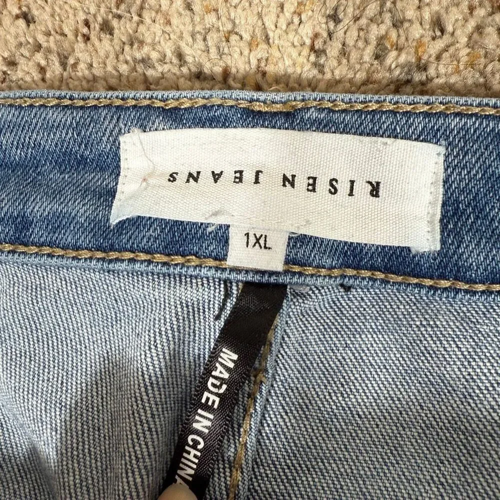 Risen High Rise Light‎ Wash Ankle Bootcut Patch Pocket RDP5610 Jeans Size 1X - Picture 5 of 8